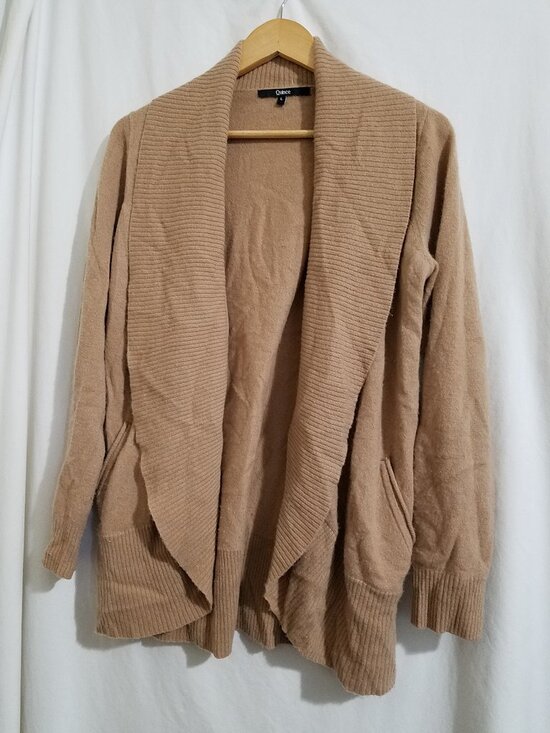 Quince Sweaters - Quince 100% Cashmere Open Front Cardigan | Tan | Size Large